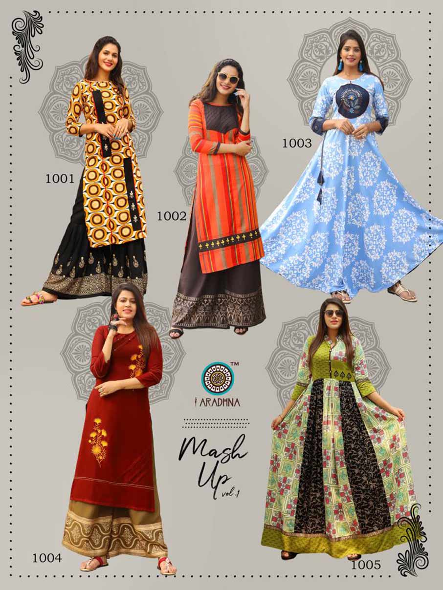 Mashup Vol-1 Rayon Wholesale Kurti Set Mashup Vol-1 Rayon Wholesale Kurti Set